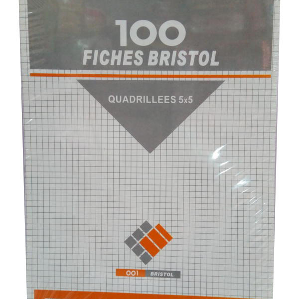 Fiches Bristol Quadrillé Blanc A4