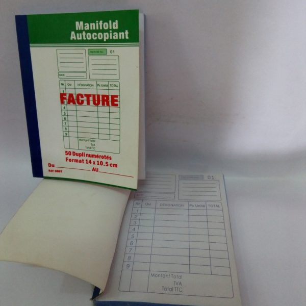 Facturier A6 autocopiant