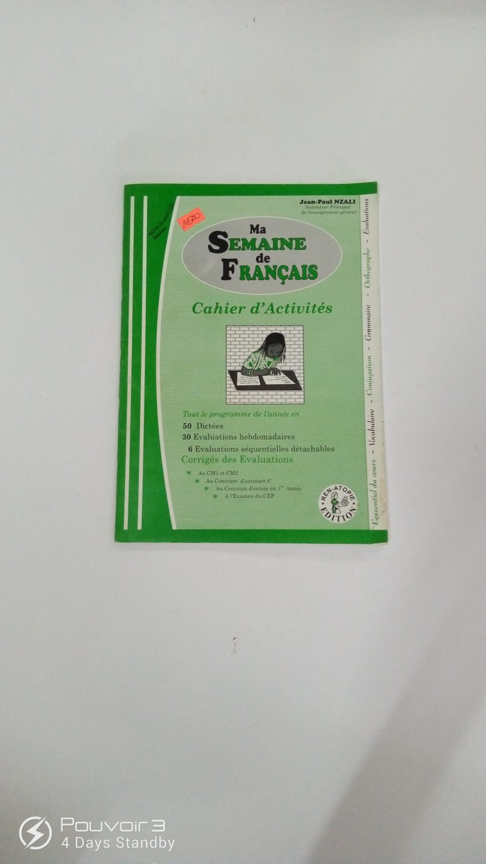 Jean Paul Nzali ma semaine de francais