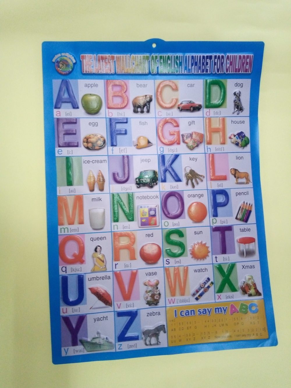 Tableau alphabetique ABC 127 wallchart