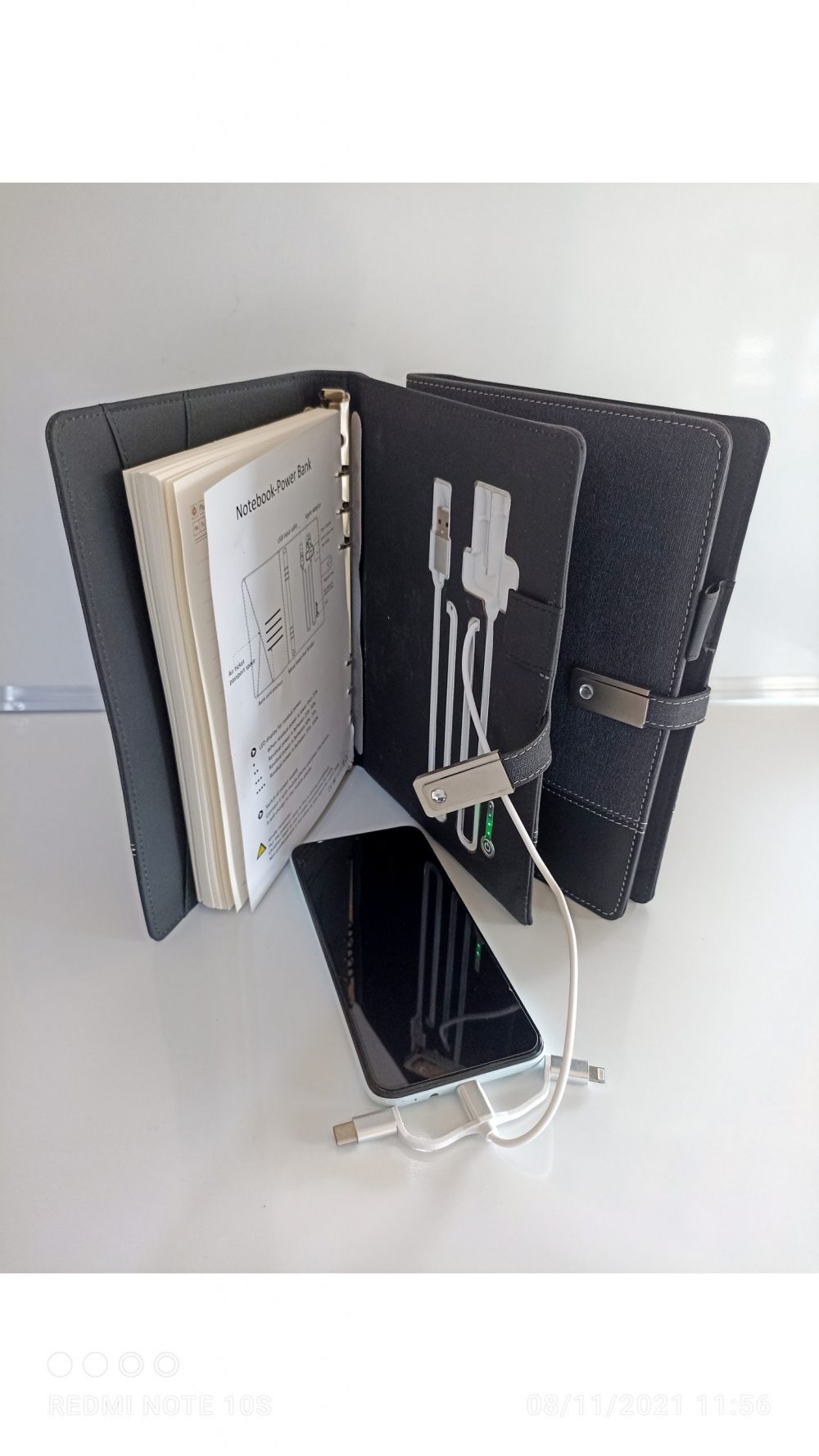 Notes book A5 luxe avec power bank